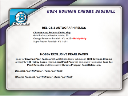 2024 Bowman Chrome Baseball Hobby 12 Box Case